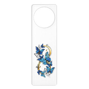 Symbol Infinity of Blue Morpho Butterflies Door Hanger