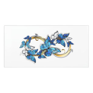 Symbol Infinity of Blue Morpho Butterflies Door Sign