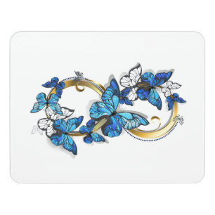Symbol Infinity of Blue Morpho Butterflies Door Sign