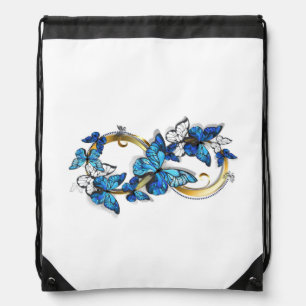 Symbol Infinity of Blue Morpho Butterflies Drawstring Bag