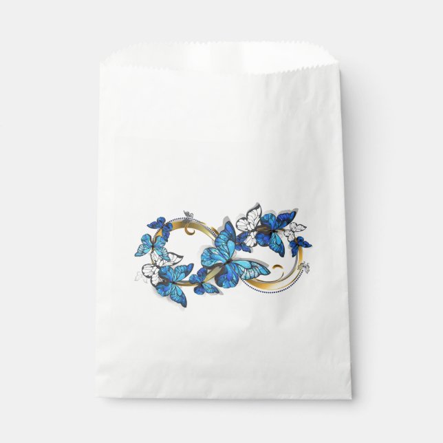 Symbol Infinity of Blue Morpho Butterflies Favor Bag (Front)