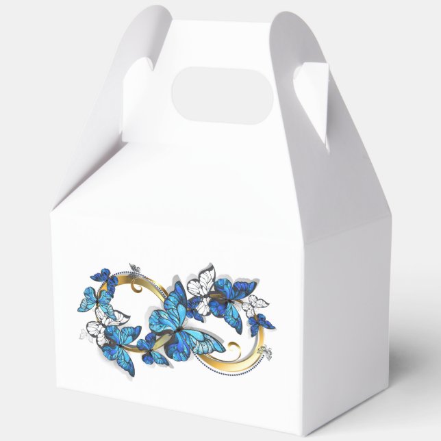 Symbol Infinity of Blue Morpho Butterflies Favor Boxes (Back)