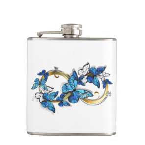 Symbol Infinity of Blue Morpho Butterflies Flask