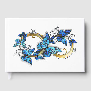 Symbol Infinity of Blue Morpho Butterflies Foil Guest Book