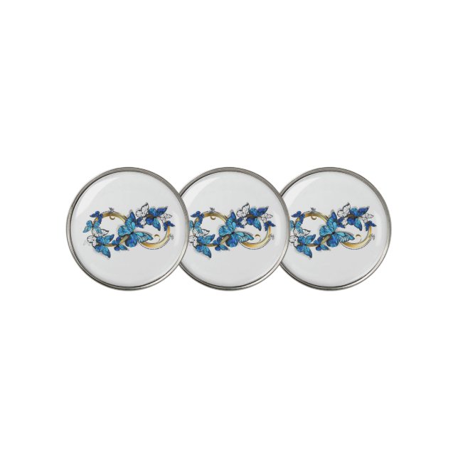 Symbol Infinity of Blue Morpho Butterflies Golf Ball Marker (3 Up)