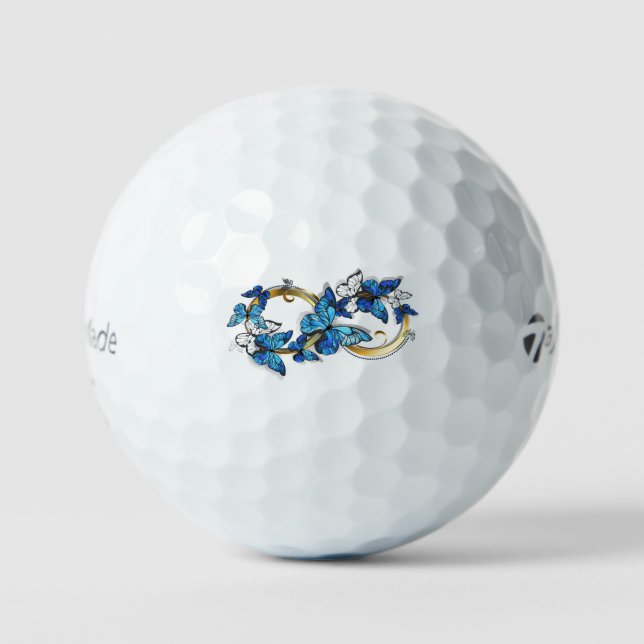 Symbol Infinity of Blue Morpho Butterflies Golf Balls (Front)