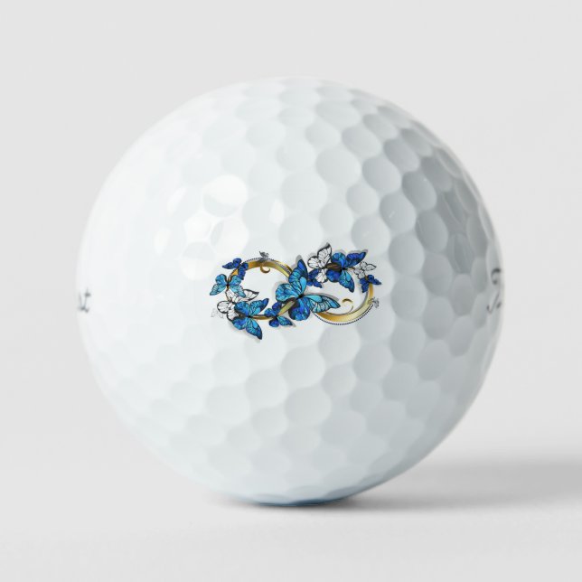 Symbol Infinity of Blue Morpho Butterflies Golf Balls (Front)