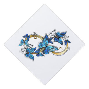 Symbol Infinity of Blue Morpho Butterflies Graduation Cap Topper