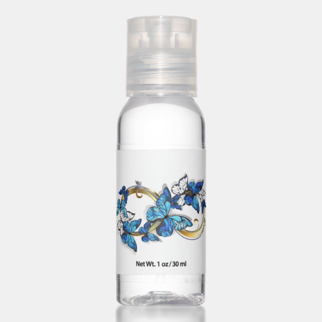 Symbol Infinity of Blue Morpho Butterflies Hand Sanitizer (Front)