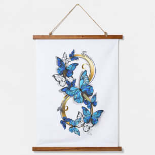 Symbol Infinity of Blue Morpho Butterflies Hanging Tapestry
