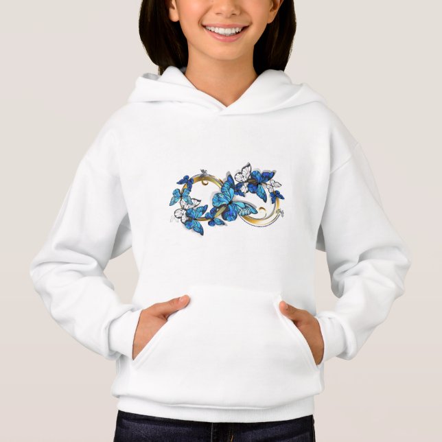 Symbol Infinity of Blue Morpho Butterflies Hoodie (Front)