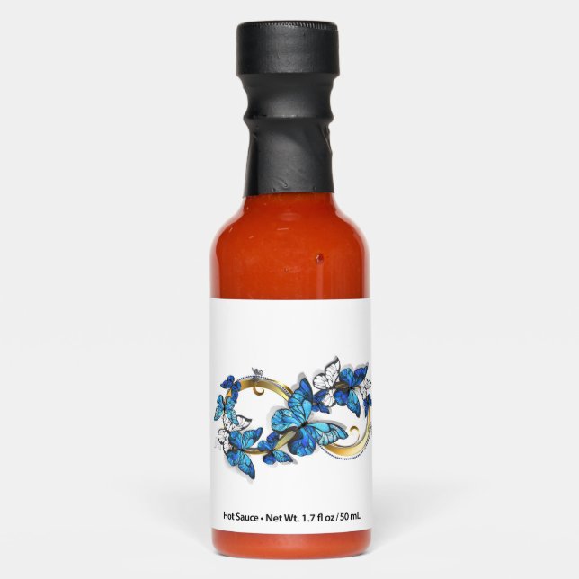 Symbol Infinity of Blue Morpho Butterflies Hot Sauces (Front)