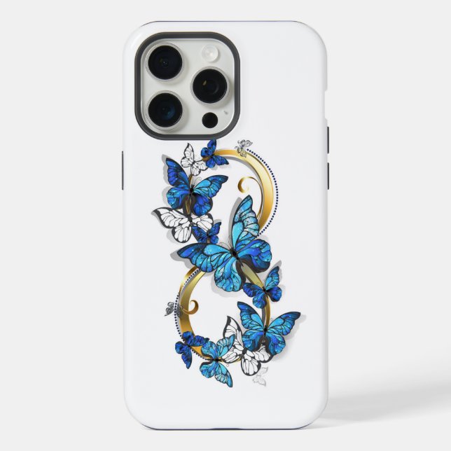 Symbol Infinity of Blue Morpho Butterflies Iphone Case (Back)