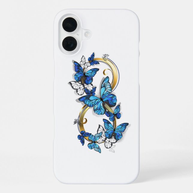 Symbol Infinity of Blue Morpho Butterflies Iphone Case (Back)