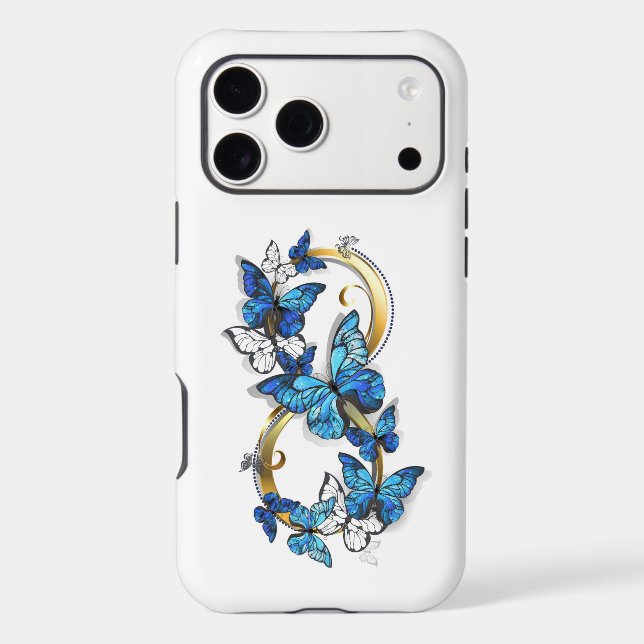 Symbol Infinity of Blue Morpho Butterflies Iphone Case (Back)