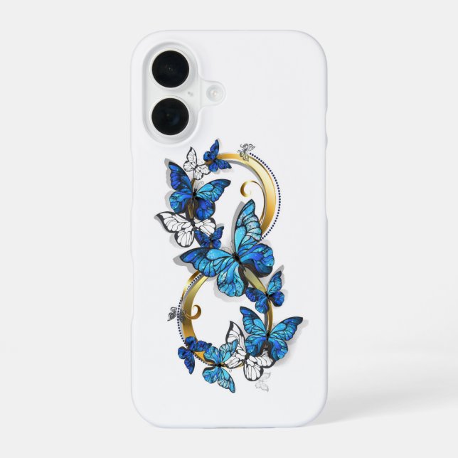 Symbol Infinity of Blue Morpho Butterflies iPhone Case (Back)