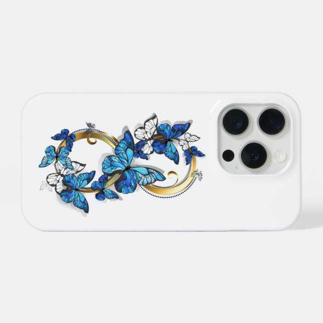 Symbol Infinity of Blue Morpho Butterflies Iphone Case (Back Horizontal)
