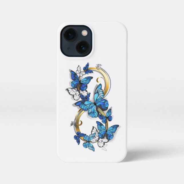 Symbol Infinity of Blue Morpho Butterflies iPhone Case (Back)