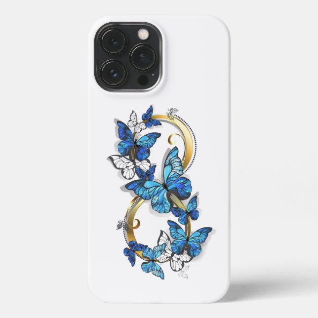 Symbol Infinity of Blue Morpho Butterflies iPhone Case (Back)