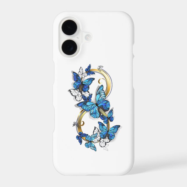 Symbol Infinity of Blue Morpho Butterflies Iphone Case (Back)
