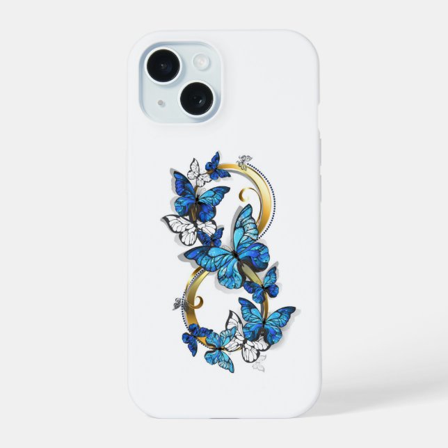Symbol Infinity of Blue Morpho Butterflies Iphone Case (Back)