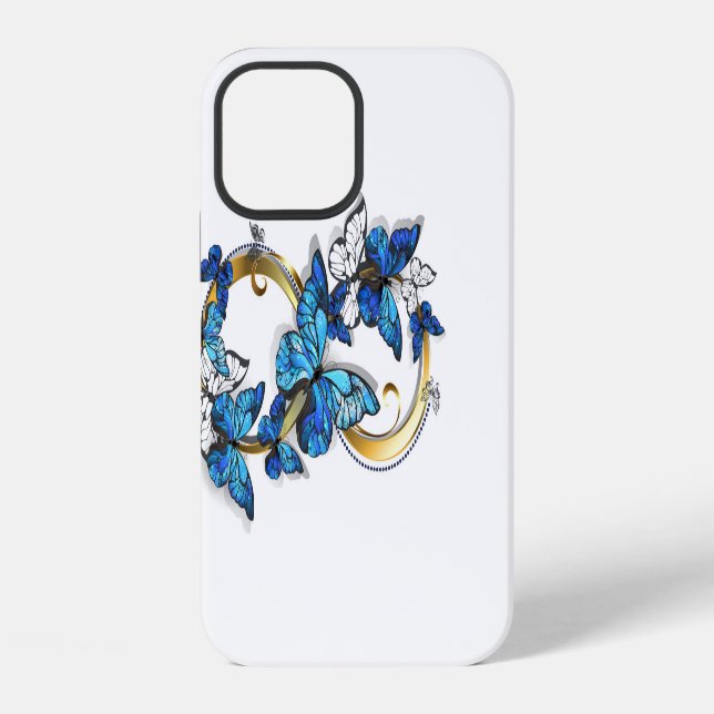 Symbol Infinity of Blue Morpho Butterflies Iphone Case (Back)