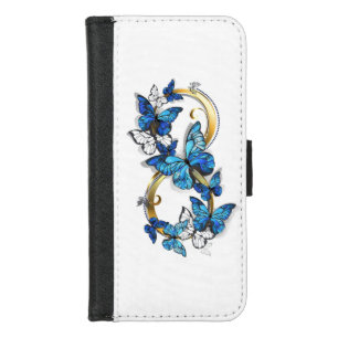 Symbol Infinity of Blue Morpho Butterflies iPhone 8/7 Wallet Case
