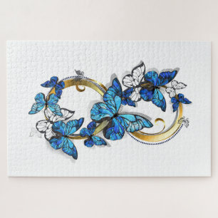 Symbol Infinity of Blue Morpho Butterflies Jigsaw Puzzle