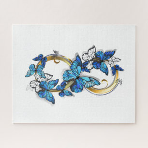 Symbol Infinity of Blue Morpho Butterflies Jigsaw Puzzle