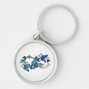 Symbol Infinity of Blue Morpho Butterflies Keychain