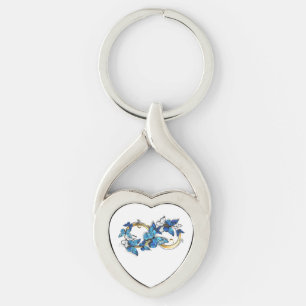 Symbol Infinity of Blue Morpho Butterflies Keychain
