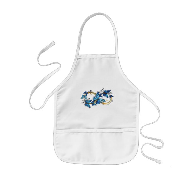 Symbol Infinity of Blue Morpho Butterflies Kids' Apron (Front)