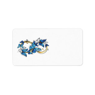Symbol Infinity of Blue Morpho Butterflies Label