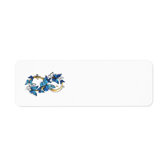Symbol Infinity of Blue Morpho Butterflies Label (Front)
