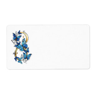 Symbol Infinity of Blue Morpho Butterflies Label