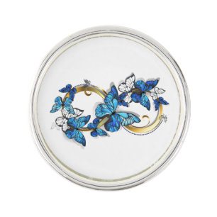 Symbol Infinity of Blue Morpho Butterflies Lapel Pin