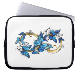 Symbol Infinity of Blue Morpho Butterflies Laptop Sleeve