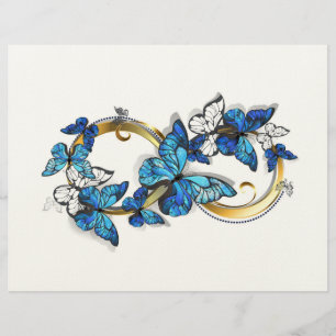 Symbol Infinity of Blue Morpho Butterflies Letterhead