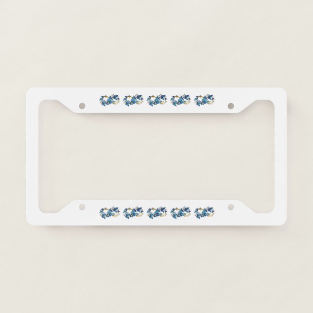 Symbol Infinity of Blue Morpho Butterflies License Plate Frame (Front)