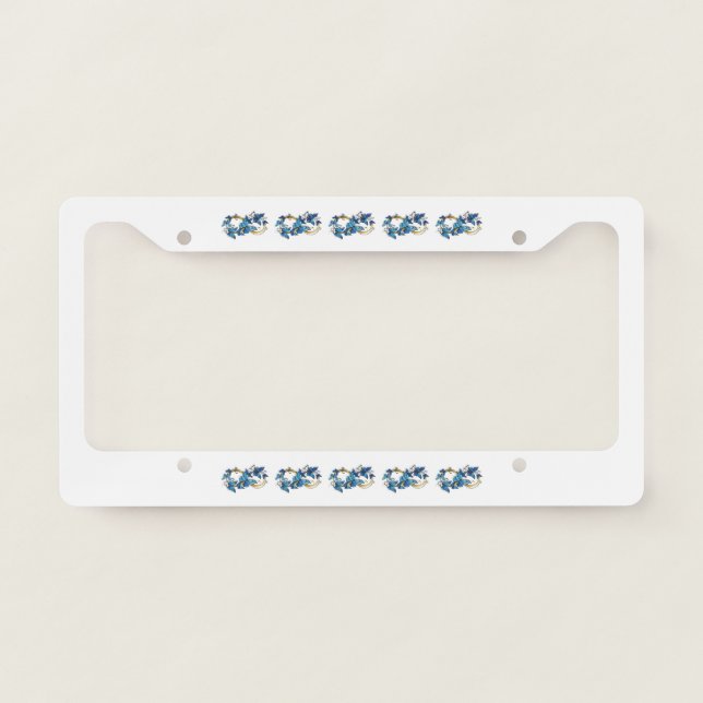 Symbol Infinity of Blue Morpho Butterflies License Plate Frame (Front)