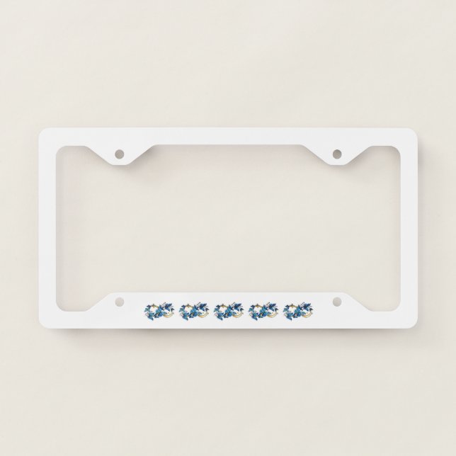 Symbol Infinity of Blue Morpho Butterflies License Plate Frame (Front)