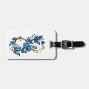 Symbol Infinity of Blue Morpho Butterflies Luggage Tag