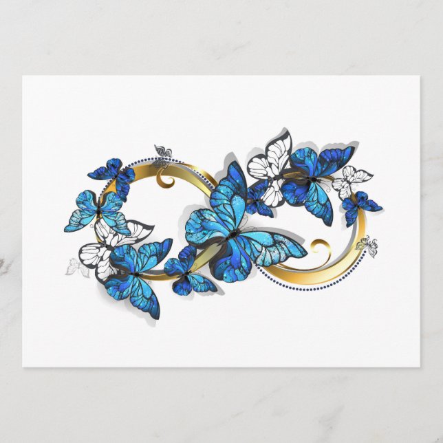 Symbol Infinity of Blue Morpho Butterflies Menu (Front)