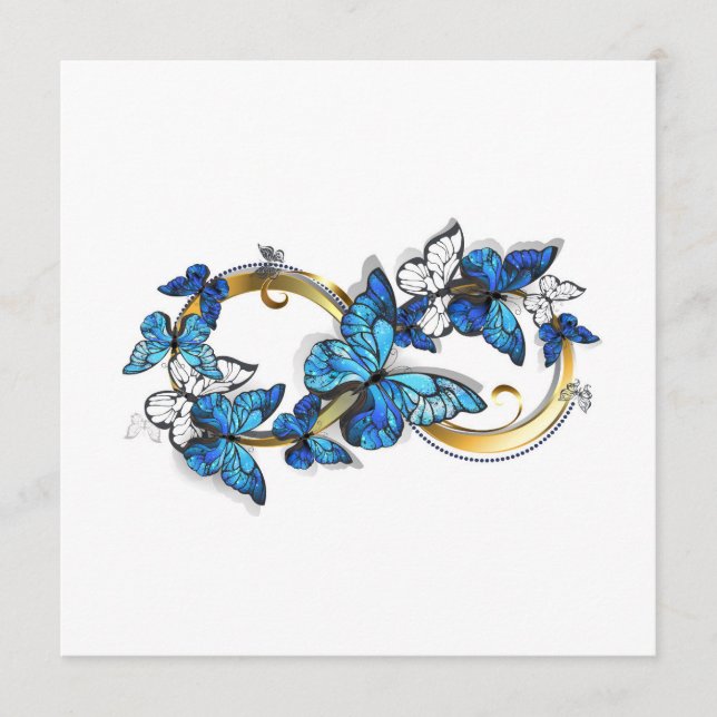 Symbol Infinity of Blue Morpho Butterflies Menu (Front)