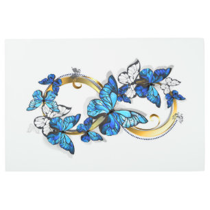 Symbol Infinity of Blue Morpho Butterflies Metal Print