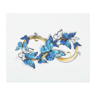 Symbol Infinity of Blue Morpho Butterflies Metal Print