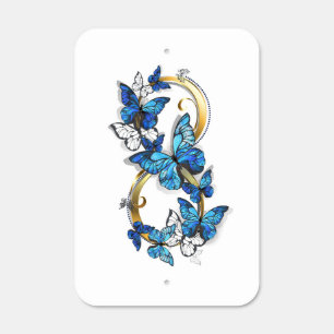 Symbol Infinity of Blue Morpho Butterflies Metal Sign