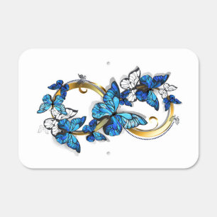 Symbol Infinity of Blue Morpho Butterflies Metal Sign