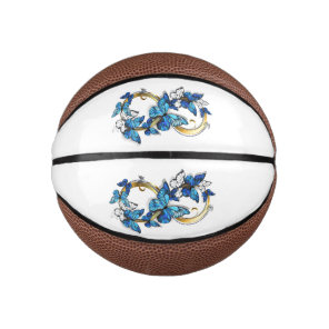 Symbol Infinity of Blue Morpho Butterflies Mini Basketball