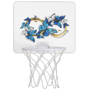 Symbol Infinity of Blue Morpho Butterflies Mini Basketball Hoop